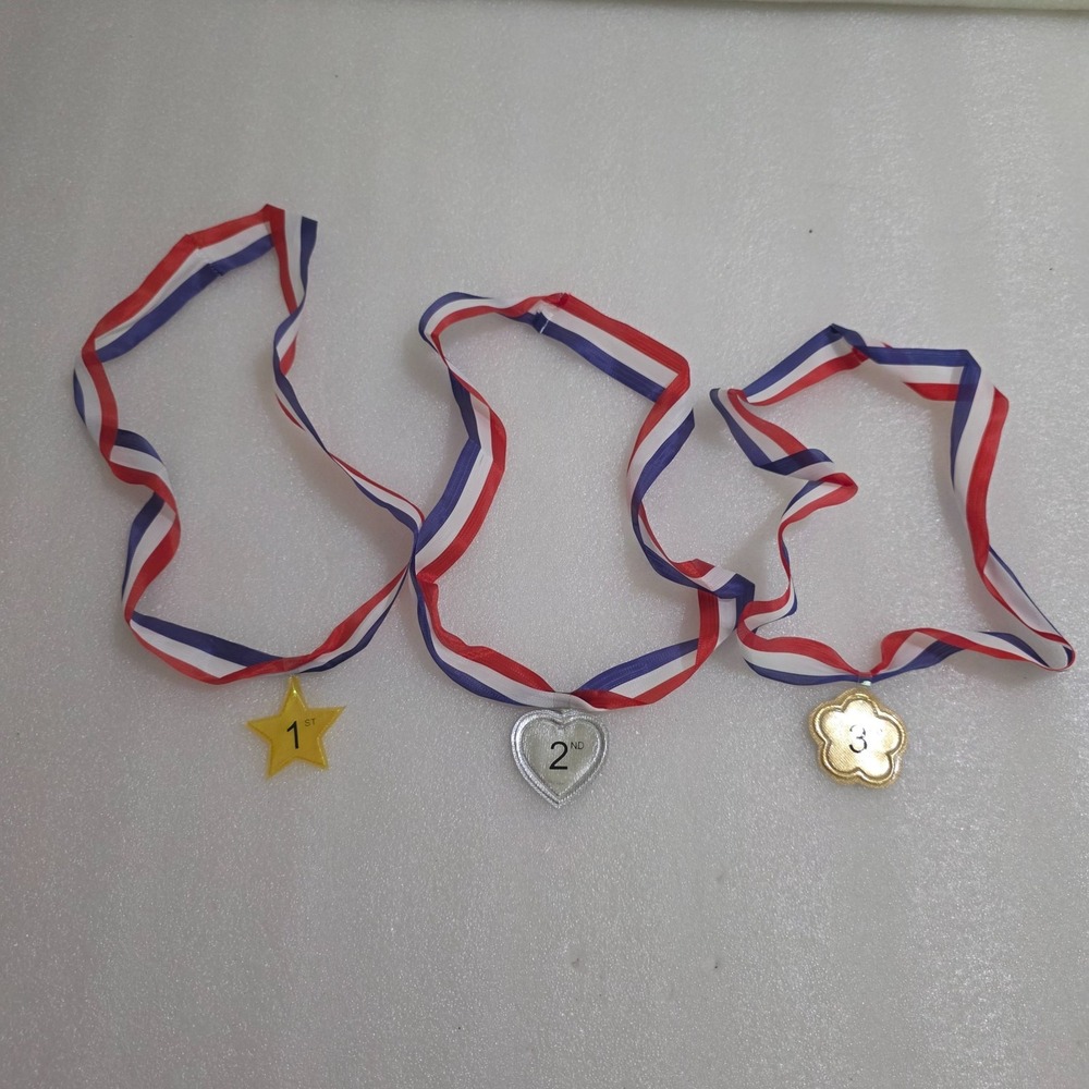 American Girl Olympic Gold Silver Bronze Medals Set of 3 Doll Accessories
